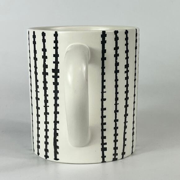 Stoneware Black White Coffee Mug BOO! Halloween Stitches Stripes Threshold 16oz - Picture 4 of 12